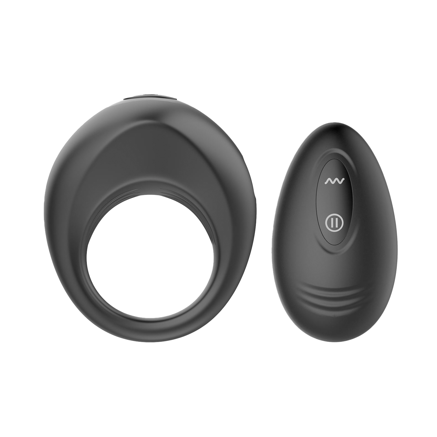 Black cock ring with a remote control on a transparent background